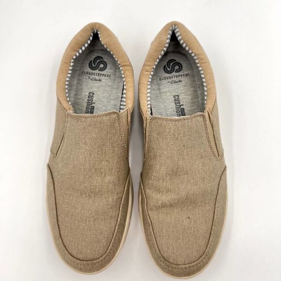 Clarks Men's Step Isle Cushion Cloud Slip On Loafers Sand Canvas Size 10.5 - Picture 8 of 11